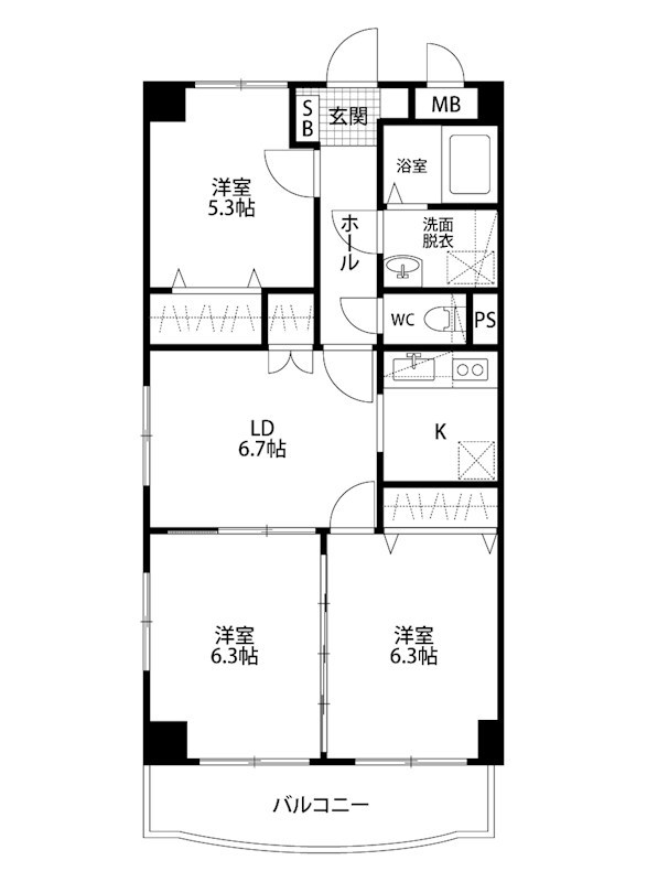 グランディール・シェトワ 205号室 間取り