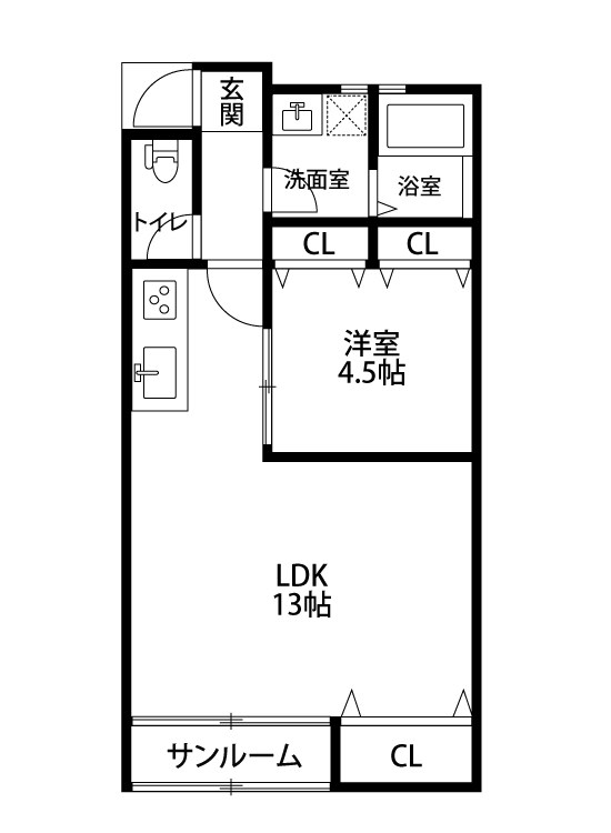 ファインコート 202号室 間取り