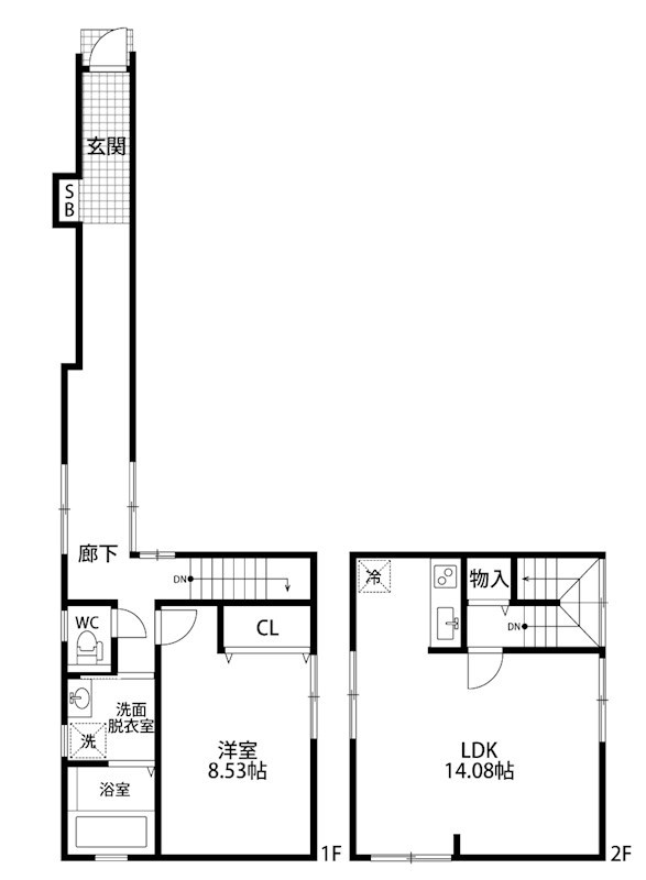 ラフィネ中大畑 B号室 間取り