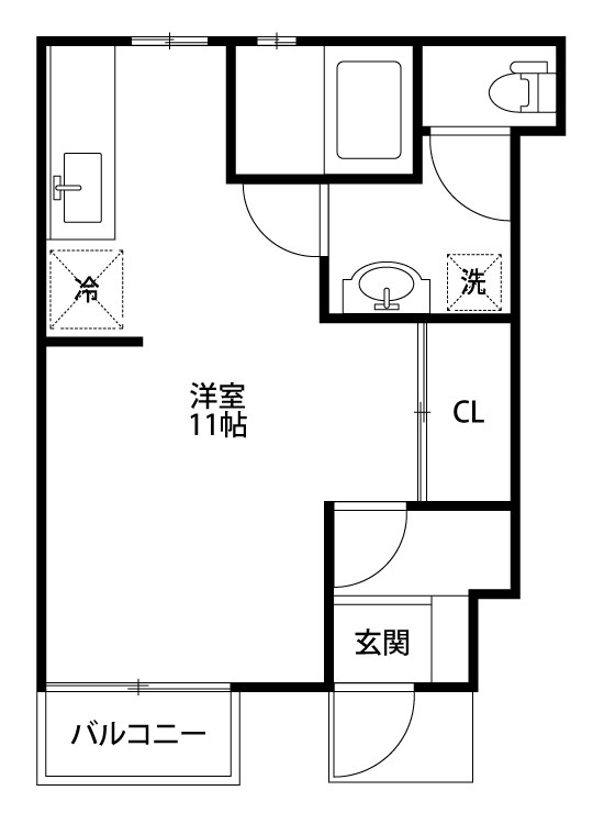 ＳＡＪＡ安江Ｃ棟 105号室 間取り
