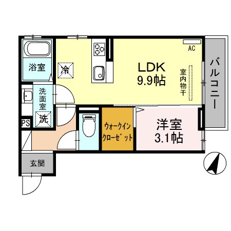 オリーブⅡ 203号室 間取り