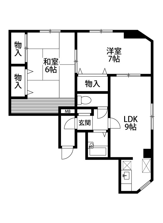 カナンパレス天神 301号室 間取り