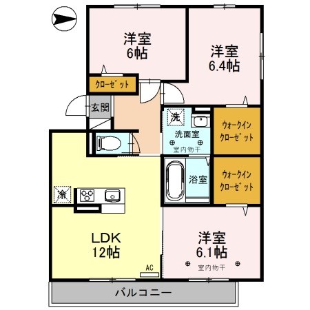 セブンワンテンL 201号室 間取り