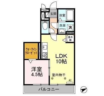 クロイシング 305号室 間取り