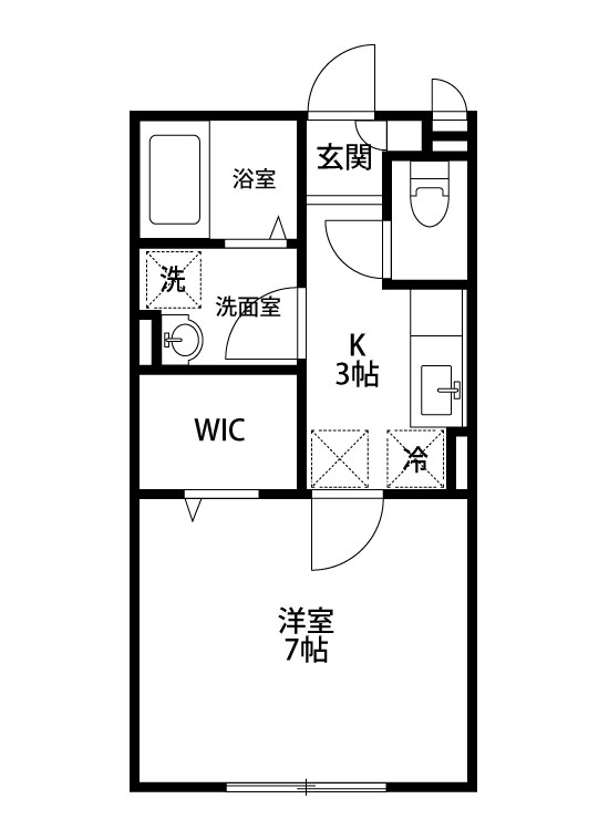 デルニエ 105号室 間取り