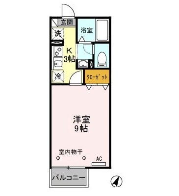リビングカメリアB 206号室 間取り