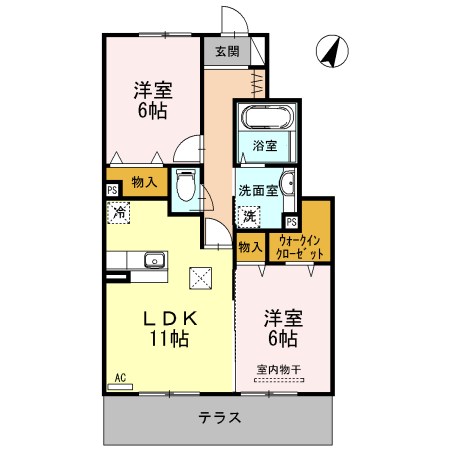 ピオニー 103号室 間取り