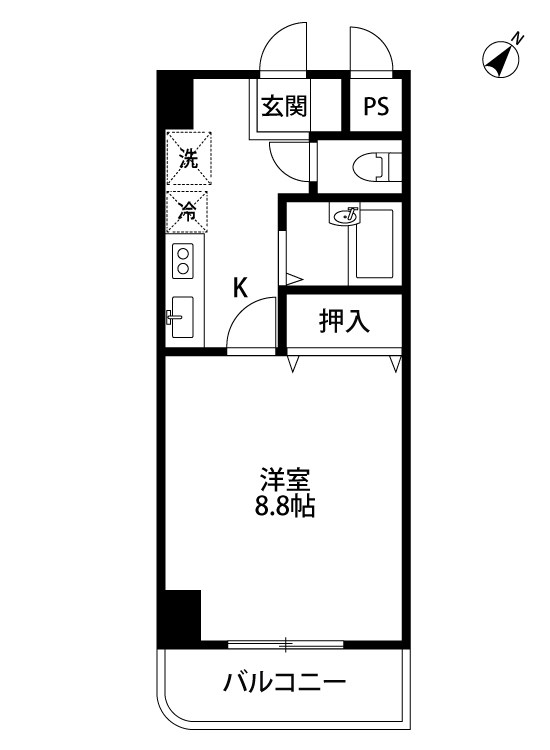 リバティープラザ花園 705号室 間取り
