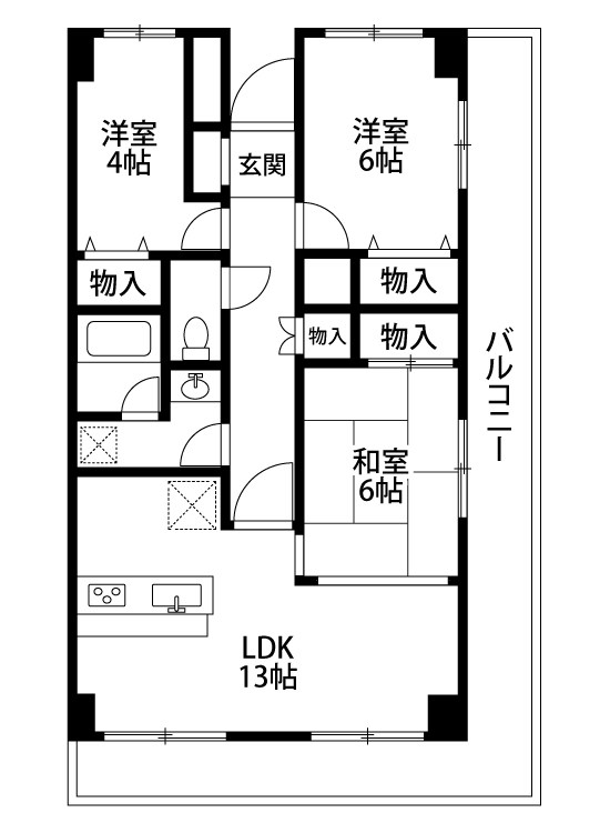 アスティオン東中島 305号室 間取り