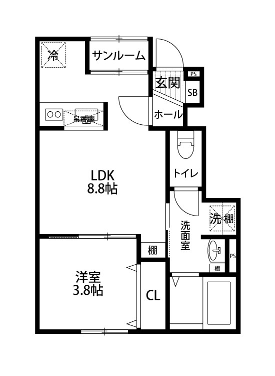 シュアネスⅢ 106号室 間取り