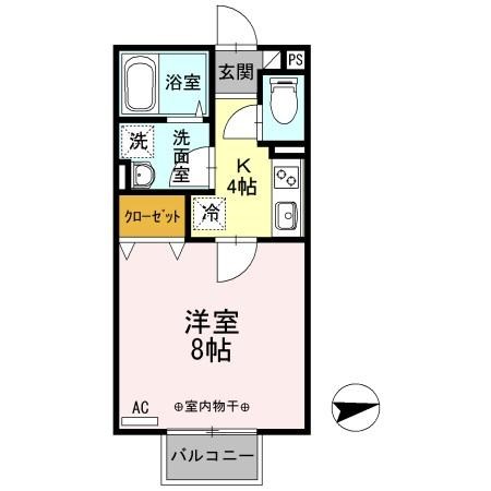 エルドラードB 206号室 間取り