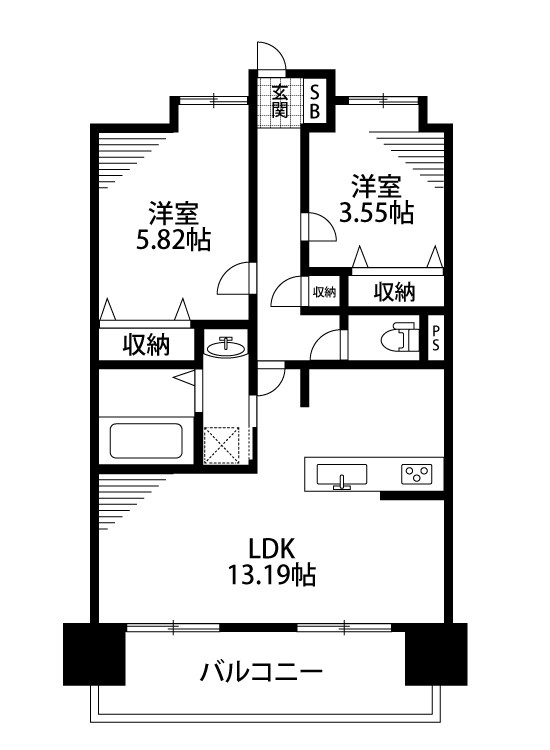 モーント米山弐番館 705号室 間取り