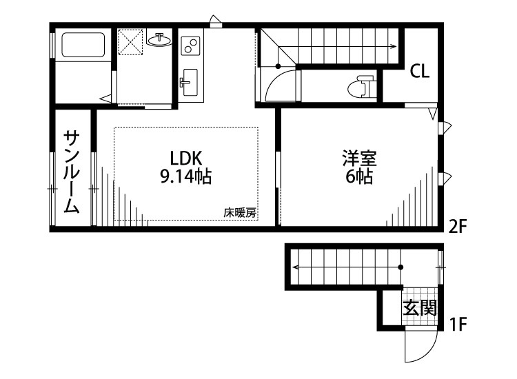 グランディア中山 206号室 間取り