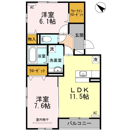 K-Field　Ⅱ 205号室 間取り