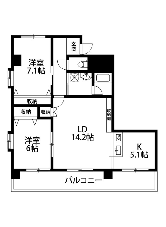 サンパティオ小針 C-1号室 間取り