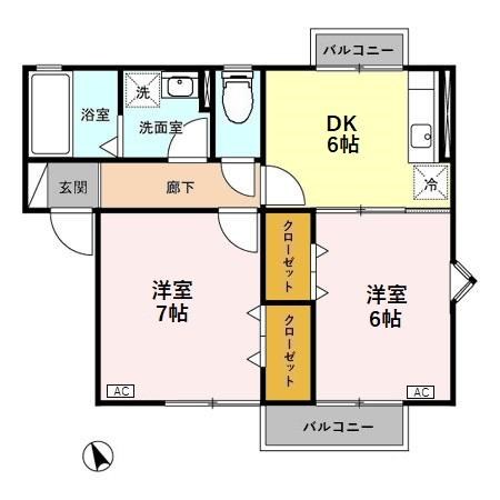 アブシンベル A202号室 間取り