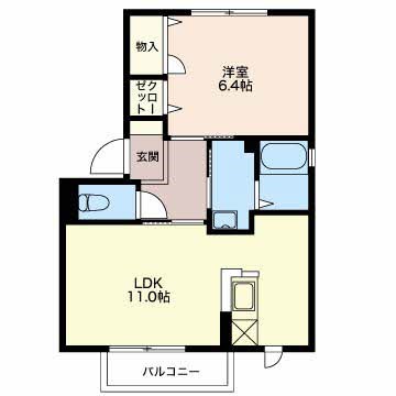 コンフォート　A 101号室 間取り