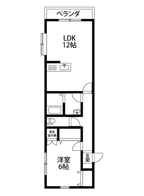 クレスト女池神明 205号室 間取り