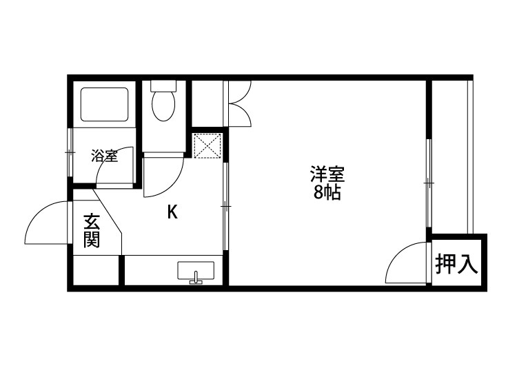 メゾンマルス 102号室 間取り