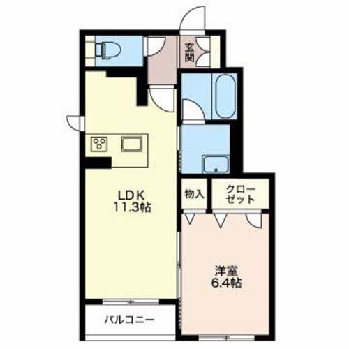 山二ツガーデン 102号室 間取り