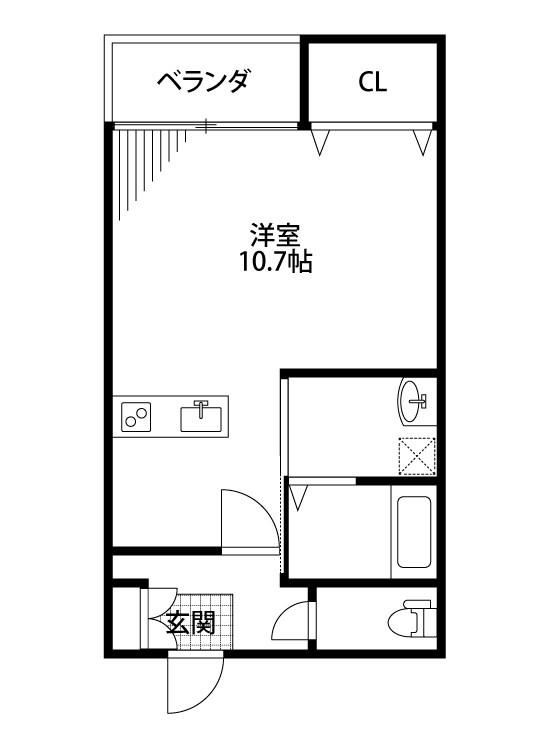 サザンハイツ 102号室 間取り