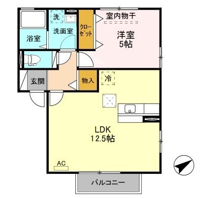 グラン・ソレーユA 202号室 間取り