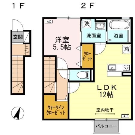 セジュール近江  203号室 間取り