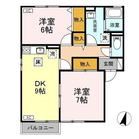 ロイヤルガーデンコートB 201号室 間取り