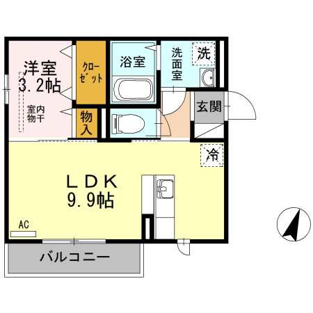 オリーブ 201号室 間取り