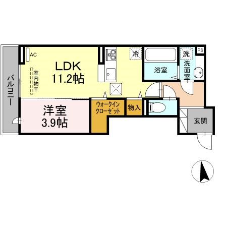 D-ROOMときめき東 102号室 間取り