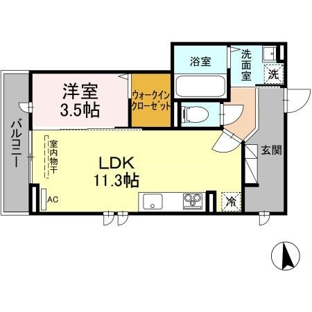 D-ROOMときめき東 301号室 間取り
