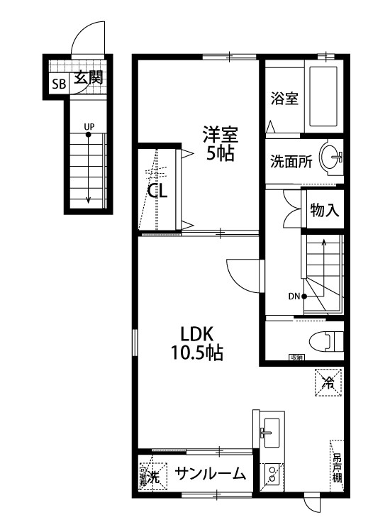 ＯＷＬ豊町２号棟 205号室 間取り