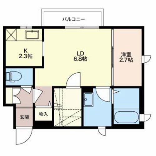 ピースブリッジ 102号室 間取り