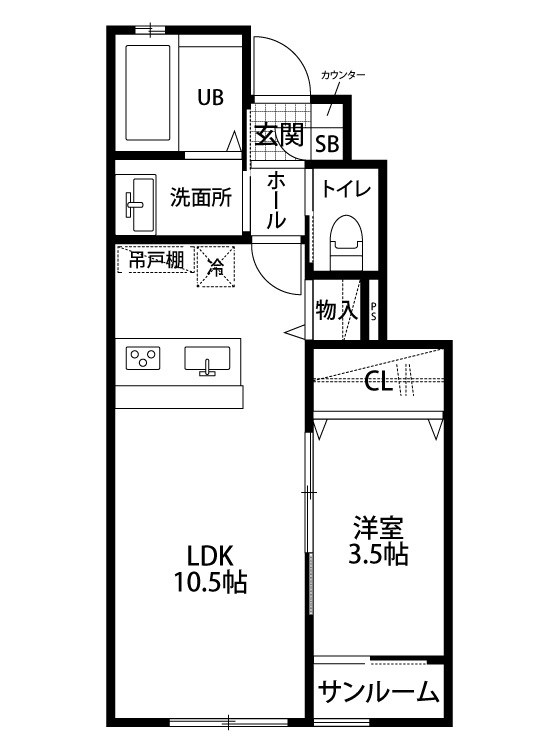 ＯＷＬ豊町２号棟 102号室 間取り