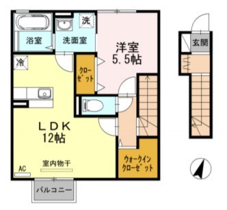 セジュール近江 202号室 間取り