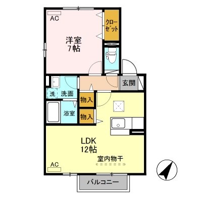 オリーブＡ 102号室 間取り
