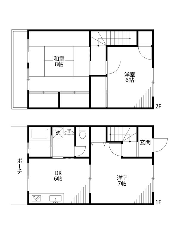 パルデンス木戸B 1号室 間取り