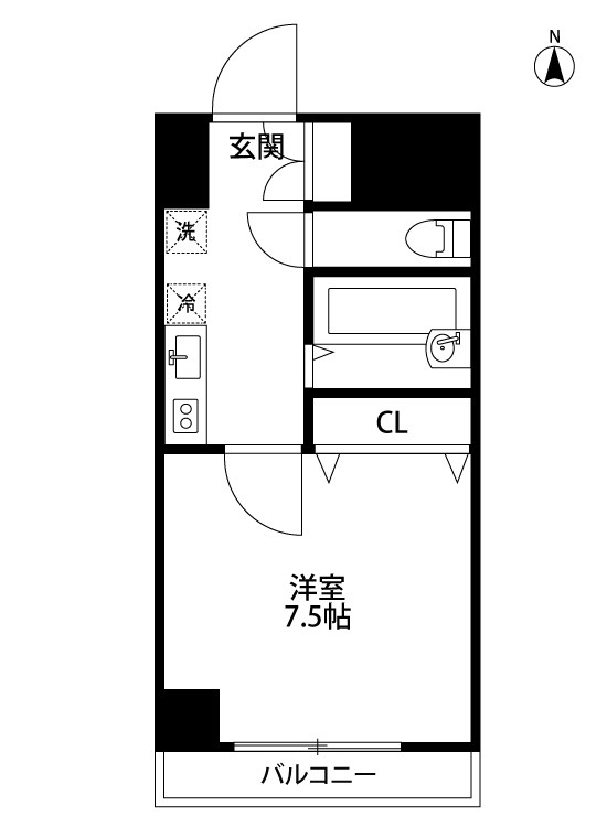 オルザス新潟 815号室 間取り