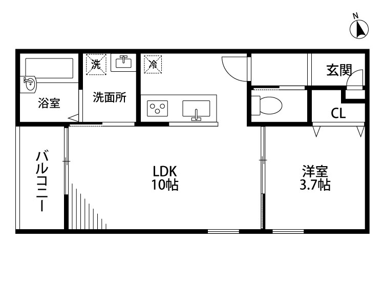 THE URBAN南万代町 202号室 間取り