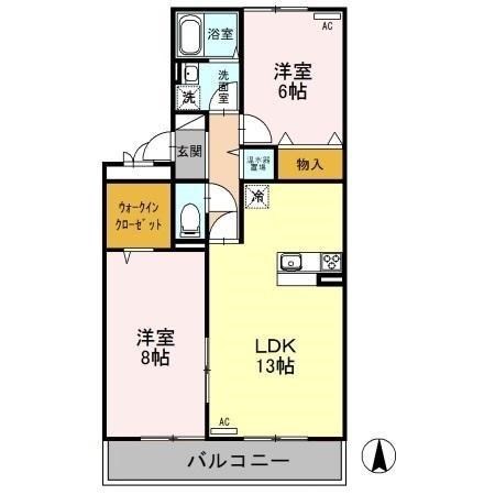 セブンワンテンE 303号室 間取り