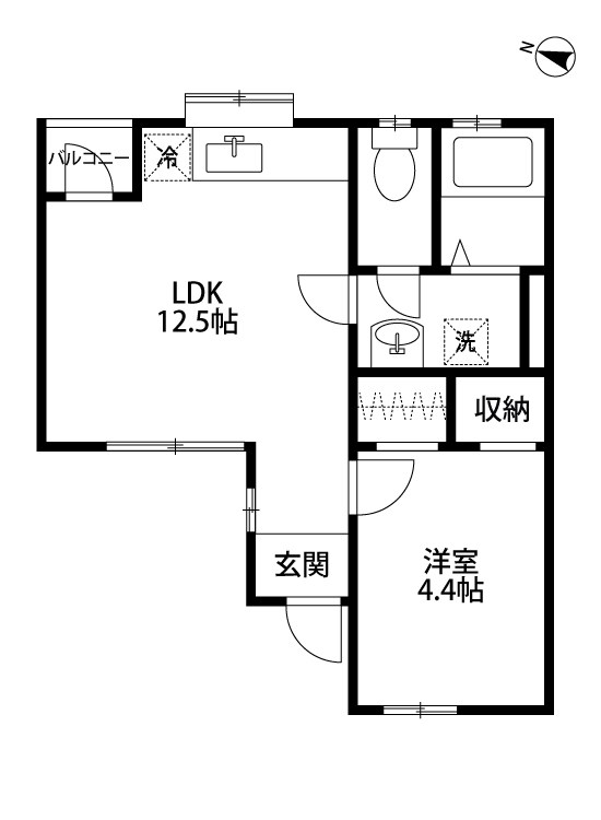 グリーンホームズⅠ 107号室 間取り