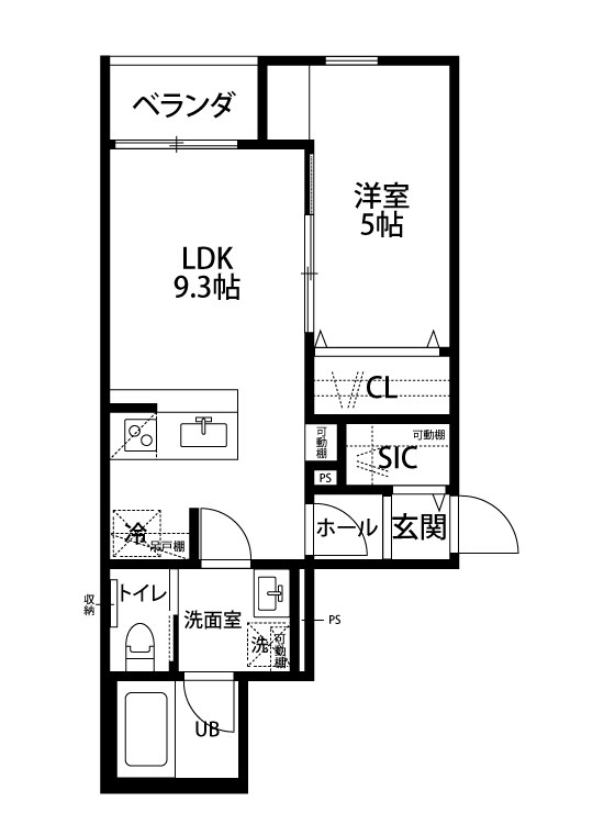 クレスト女池 303号室 間取り