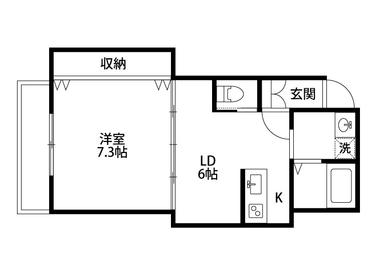 シリウス女池 302号室 間取り