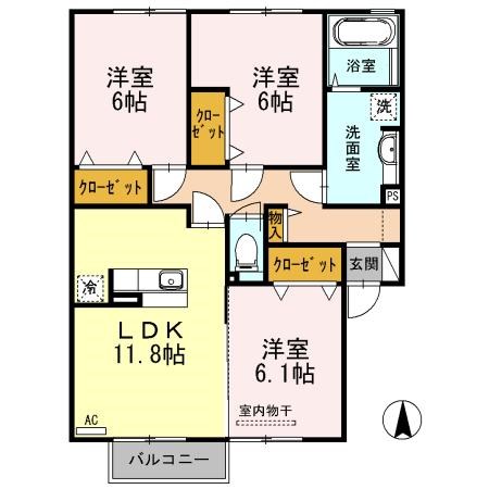 なごみＢ 203号室 間取り
