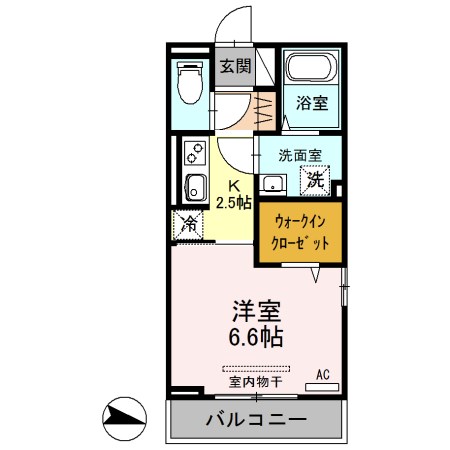 フロントコート 201号室 間取り