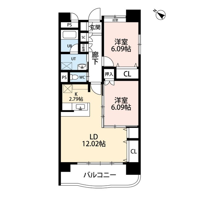 フェリシア柳都 701号室 間取り