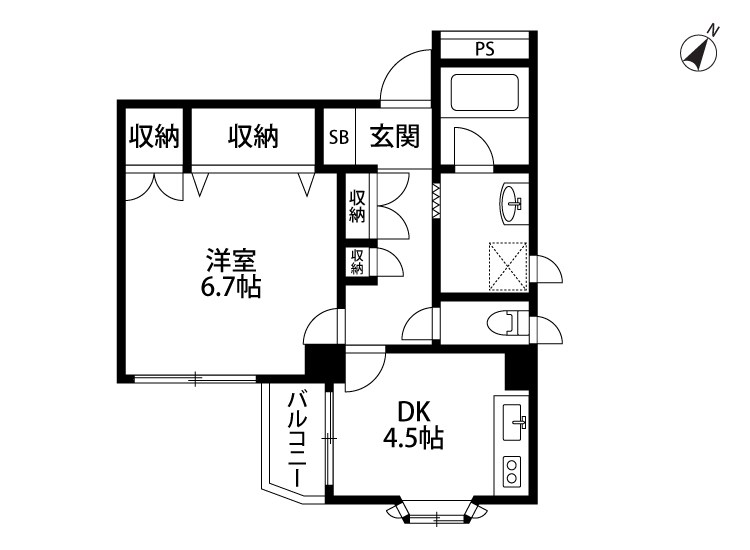 ドミシル旭町 3C号室 間取り