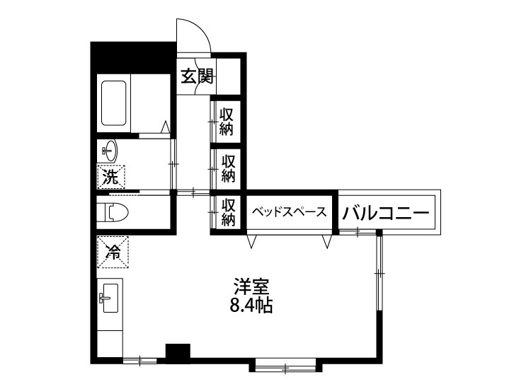 ドミシル旭町 3B号室 間取り
