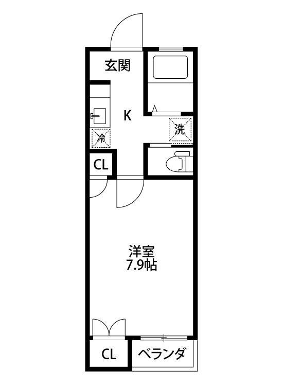 セジュール鐙 107号室 間取り