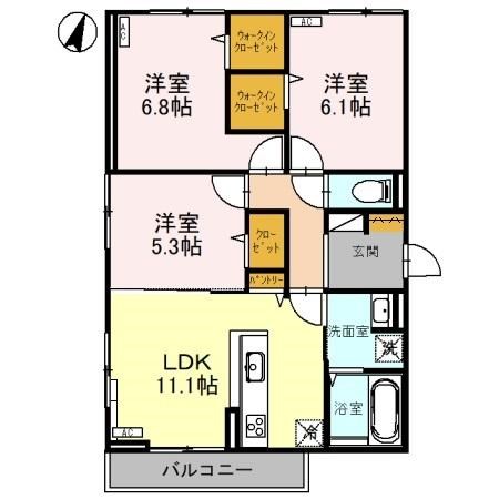 D-ROOM米山 202号室 間取り